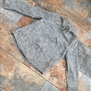 Chico's Black and Gray Animal Print Blouse